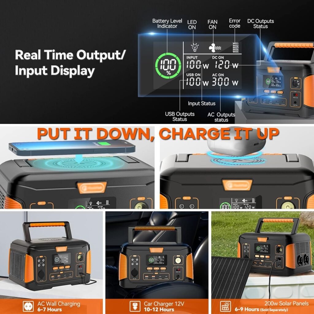 1000W Portable Power Station 932Wh Solar Generator Emergency Battery Supply AC DC USB QC3.0 PD Technology Wireless Output for Home Outdoor Camping Picnic Fishing Travel Party RV Trip          [Energy Class A]