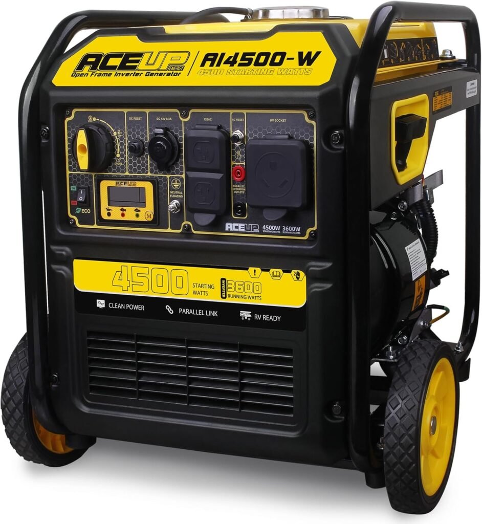 Aceup Energy 4500 Watt Gas Powered Generator, Inverter Portable Generator 223cc for RV Camping Home Use, EPA Compliant