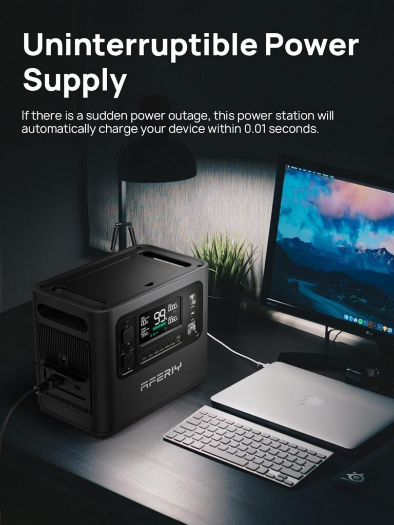 AFERIY Portable Power Station 1200W, 960Wh Portable Power Station, 2x AC 220-240V Outlets, 4 Input Ways, 12 Outputs, LFP Battery, Solar Generator for Camping Travel Off-Grid Living, 7-Year Warranty