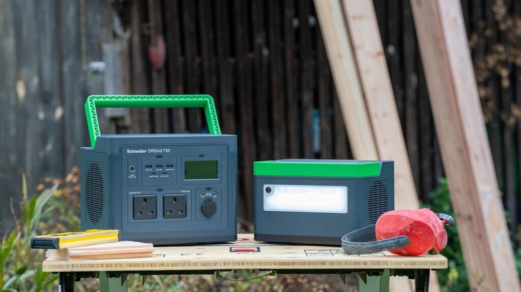 APC Schneider OffGrid Portable Power Station 330, 230V, 332Wh Lithium-ion, LCD, 2 BS1363 UK outlets, Sinewave, 3 USB-A, 1 USB-C, Wireless Charger
