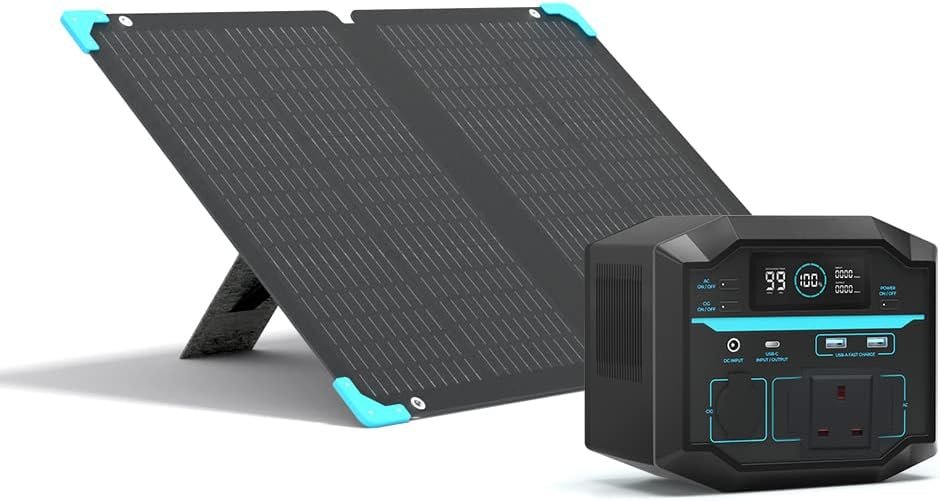 Renogy Portable Power Station Phoenix 200, 222Wh Solar Generator with 80W Foldable Solar Panel, Pure Sine Wave Power Generator Backup Lithium Battery Pack for RV Camping Outdoor Fishing Emergency