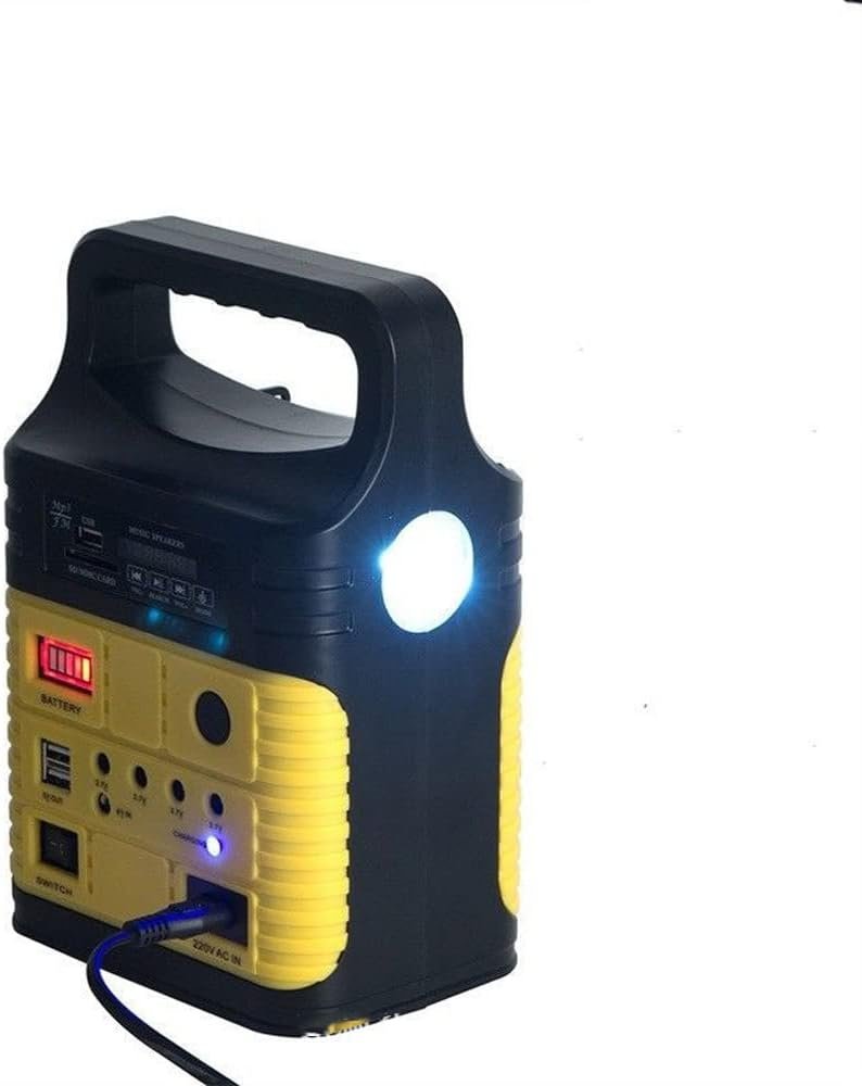 Solar Generator, InnovTec 7500MAH Portable Power Station with Solar Panel 2 USB 5V DC Outputs,4 LED 3.7V Outputs 3 Bulbs for Camping, RV, Outdoor DC Generator