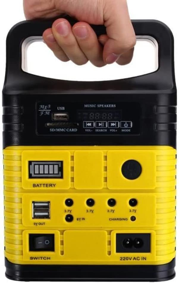 Solar Generator, InnovTec 7500MAH Portable Power Station with Solar Panel 2 USB 5V DC Outputs,4 LED 3.7V Outputs 3 Bulbs for Camping, RV, Outdoor DC Generator
