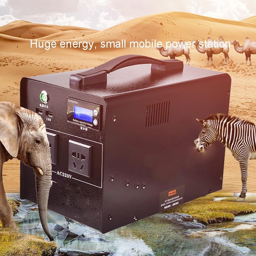 12V Portable Power Bank/Station 600Wh 1200Wh Outdoor Solar Generator Backup LiFePO4 Battery with AC 220V Outlet for Home Use, Emergency Outage, Camping Travel, RV Trip