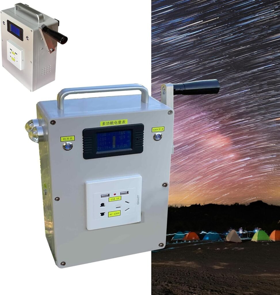 30W/150W/500W Hand Crank Generator, Portable Power Station, Portable Generator, Emergency Power, for Home Camping Outdoor,500W