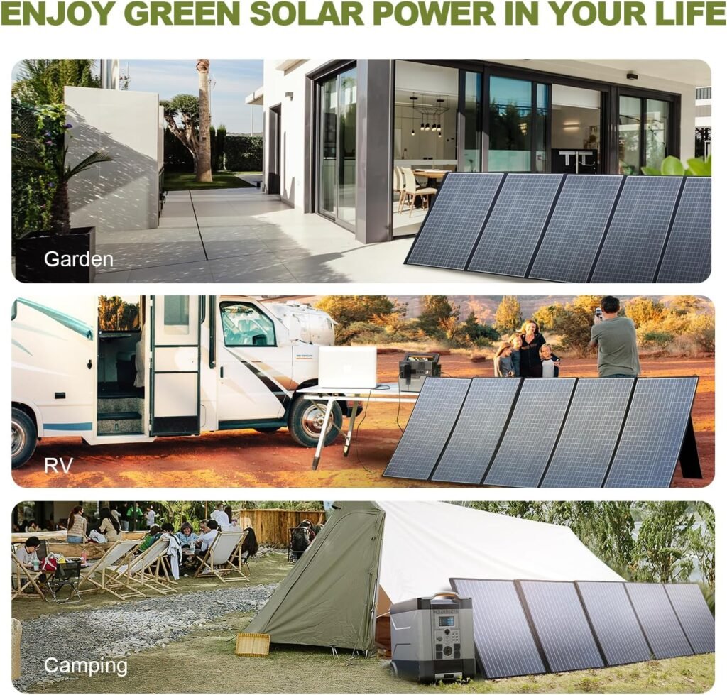 ALLPOWERS 400W Foldable Solar Panel, Portable Solar Panel, Solar Charger, Solar Kit, Solar Module for Power Station Solar Generator Camping RV Boat Power Outage Outdoor Garden Balcony
