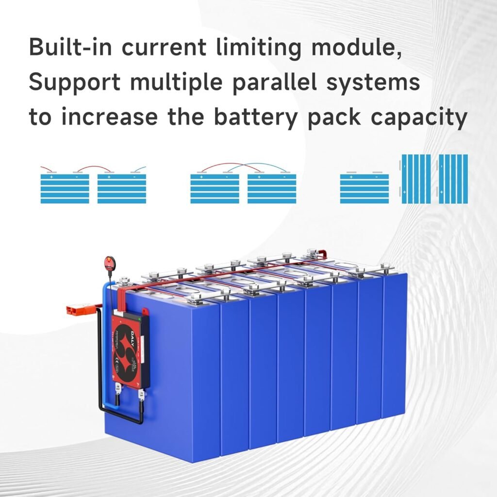 DALY BMS 12V 4S 250A Balance - Smart Bluetooth BMS with 5A Active Cell Balancing for 12V LiFePO4 Battery Pack RV Portable Power Station