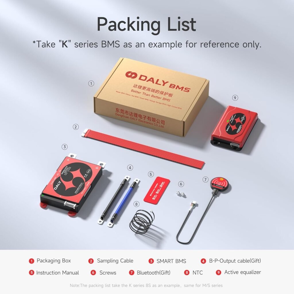 DALY BMS 12V 4S 250A Balance - Smart Bluetooth BMS with 5A Active Cell Balancing for 12V LiFePO4 Battery Pack RV Portable Power Station