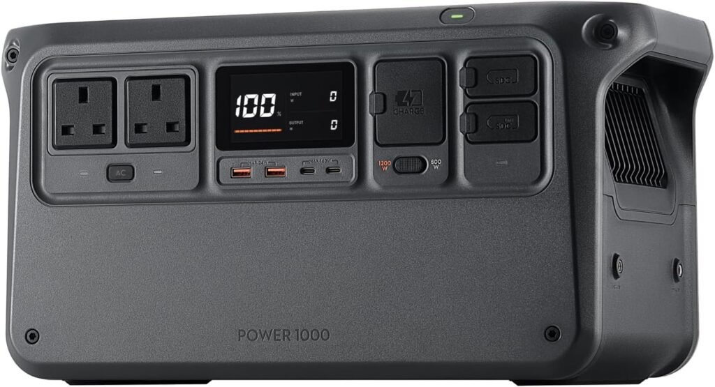 DJI Power 1000 V2 Portable Power Station, 1024Wh LFP Battery, Compact Size, 2600W Stable Output, 0-80% Recharge in 37 Mins, Electric Generator for Home, Camping, RVs, Off-Grid