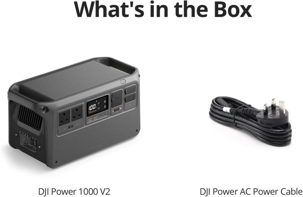 DJI Power 1000 V2 Portable Power Station, 1024Wh LFP Battery, Compact Size, 2600W Stable Output, 0-80% Recharge in 37 Mins, Electric Generator for Home, Camping, RVs, Off-Grid