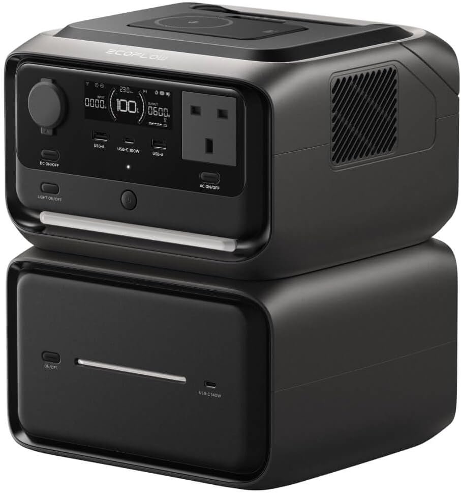 EcoFlow RIVER 3 Max (RIVER 3 PlusEB300) Portable Power Station – 572Wh LFP Battery, 1200W Output, 10 ms UPS, Wireless Connection, Solar Generator for Camping RV EcoFlow RIVER 3 Max (RIVER 3 PlusEB300) Portable Power Station – 572Wh LFP Battery, 1200W Output, 10 ms UPS, Wireless Connection, Solar Generator for Camping RV