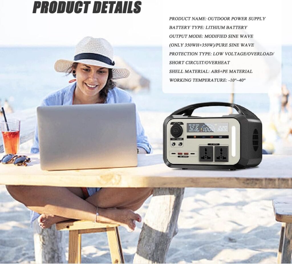 Emergency Power Supply, Outdoor Portable Power Station with LED Light, Digital Display Panel, 3 Charging Methods, Fast Charging, Portable Charger for Camping, Outdoor, Travel, RV