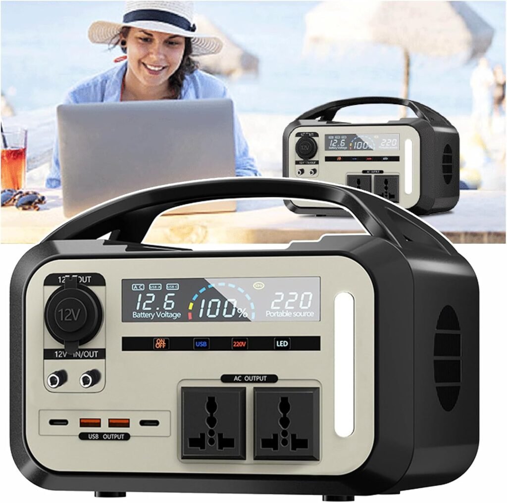 Emergency Power Supply, Outdoor Portable Power Station with LED Light, Digital Display Panel, 3 Charging Methods, Fast Charging, Portable Charger for Camping, Outdoor, Travel, RV