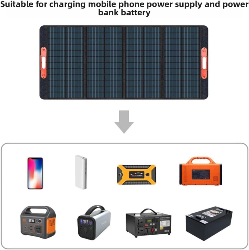 Foldable Solar Panel Charger 200W 12V - Waterproof Portable Solar Panel for Camping, RV, Power Station, Emergency Backup