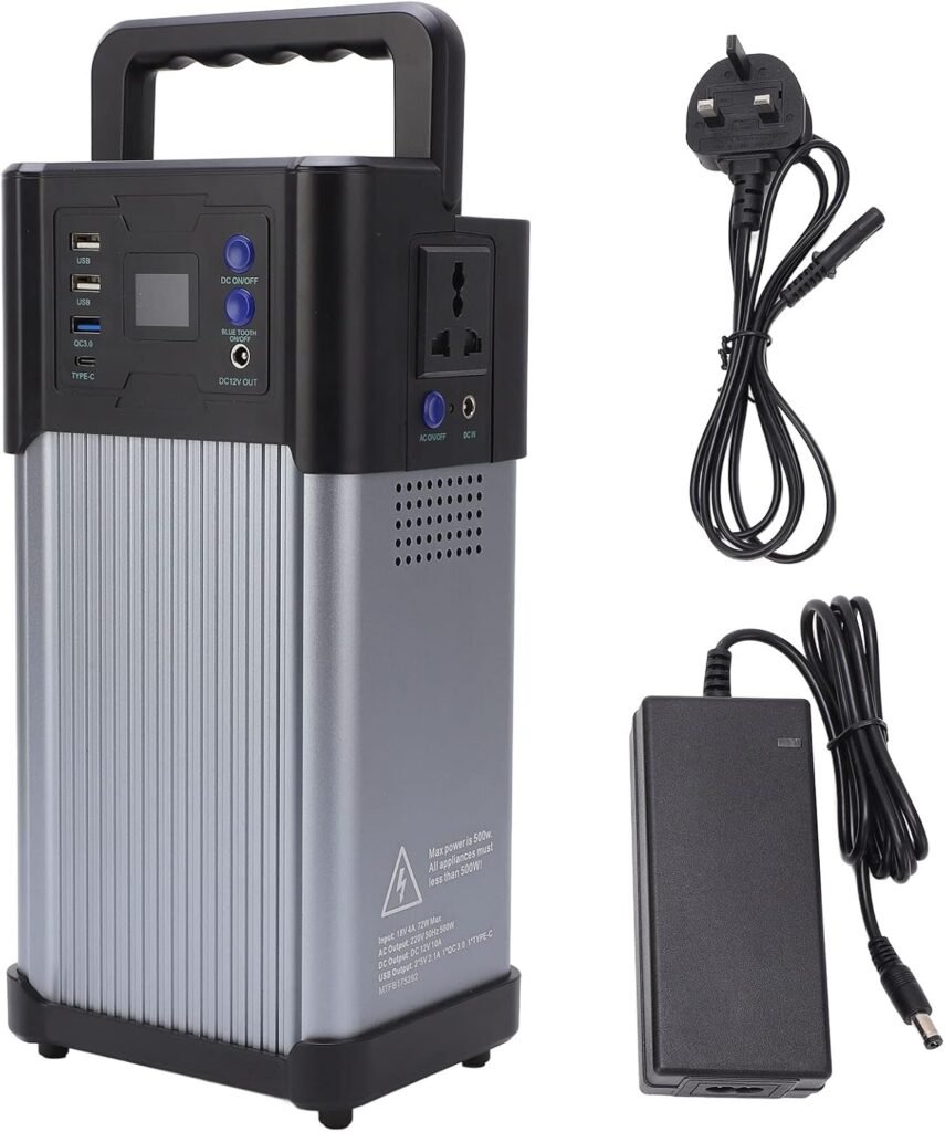 Generic Emergency Power Supply, 500 w Wireless Portable Food Station with LED Outdoor LD Display (UK Plug)