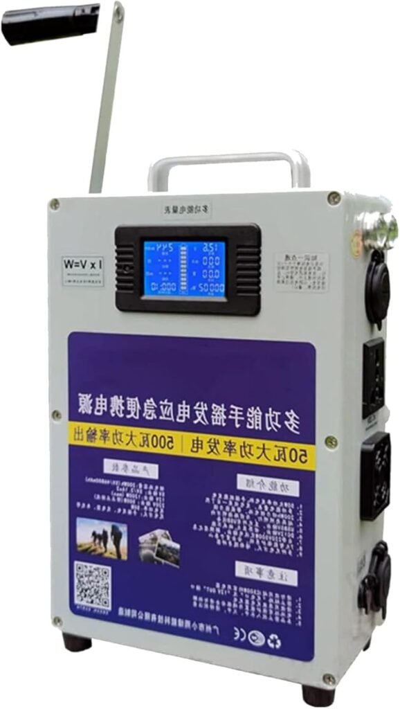 Hand Crank Generator Portable Generator, Portable Power Station for Home Use, 200W USB Charging Emergency Power Supply, Camping Power bank, Outdoor Indoor, RV, Outage