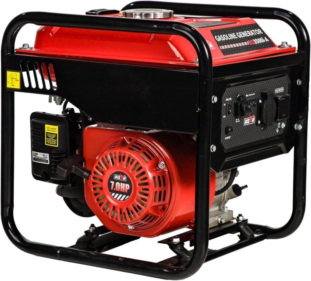 Inverter Generator, Bison Power Gasoline Generator 3300W Peak, Professional Power Station for Home, Portable, with DCUSB for Household Appliances, Smart Devices - TVs/Computers/Phones/Laptops