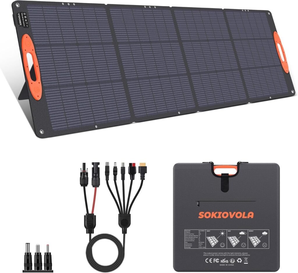 N-Type 16BB 200W Portable Solar Panel for EF/Jackery/Bluetti/Anker Power Station 20V Foldable Solar Panel 25% High Efficiency IP68 Waterproof for Outdoor Trip RV Camping Blackout Off Grid N-Type 16BB 200W Portable Solar Panel for EF/Jackery/Bluetti/Anker Power Station 20V Foldable Solar Panel 25% High Efficiency IP68 Waterproof for Outdoor Trip RV Camping Blackout Off Grid
