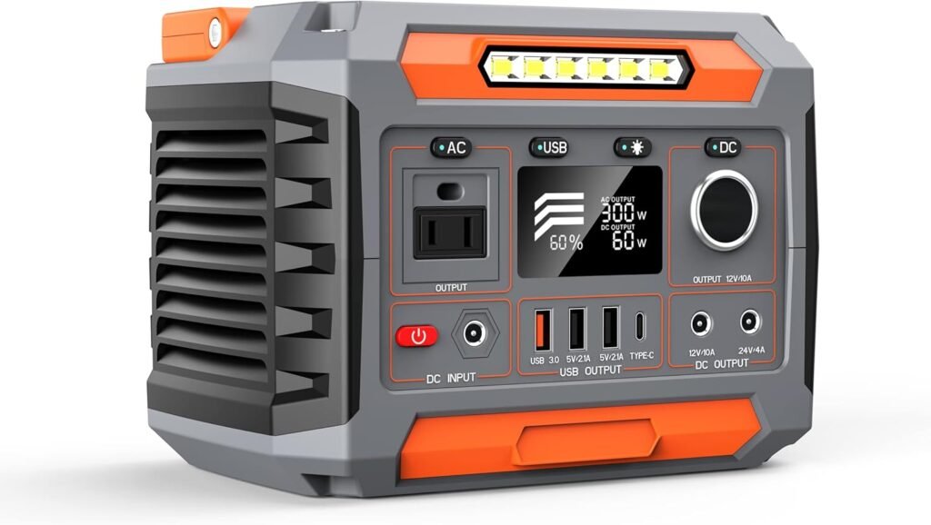 OTHC - A3B portable power station, 288 Wh battery, 300 W output, 7 pounds, 3-way charging, wireless charging