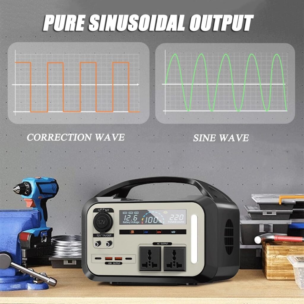 Outdoor Power Supply, Fast Charging Portable Power Station, Multiple Charging Methods, LED Light, Digital Display Panel, Camping Power Bank for Outdoor Camping, Home Backup, RV