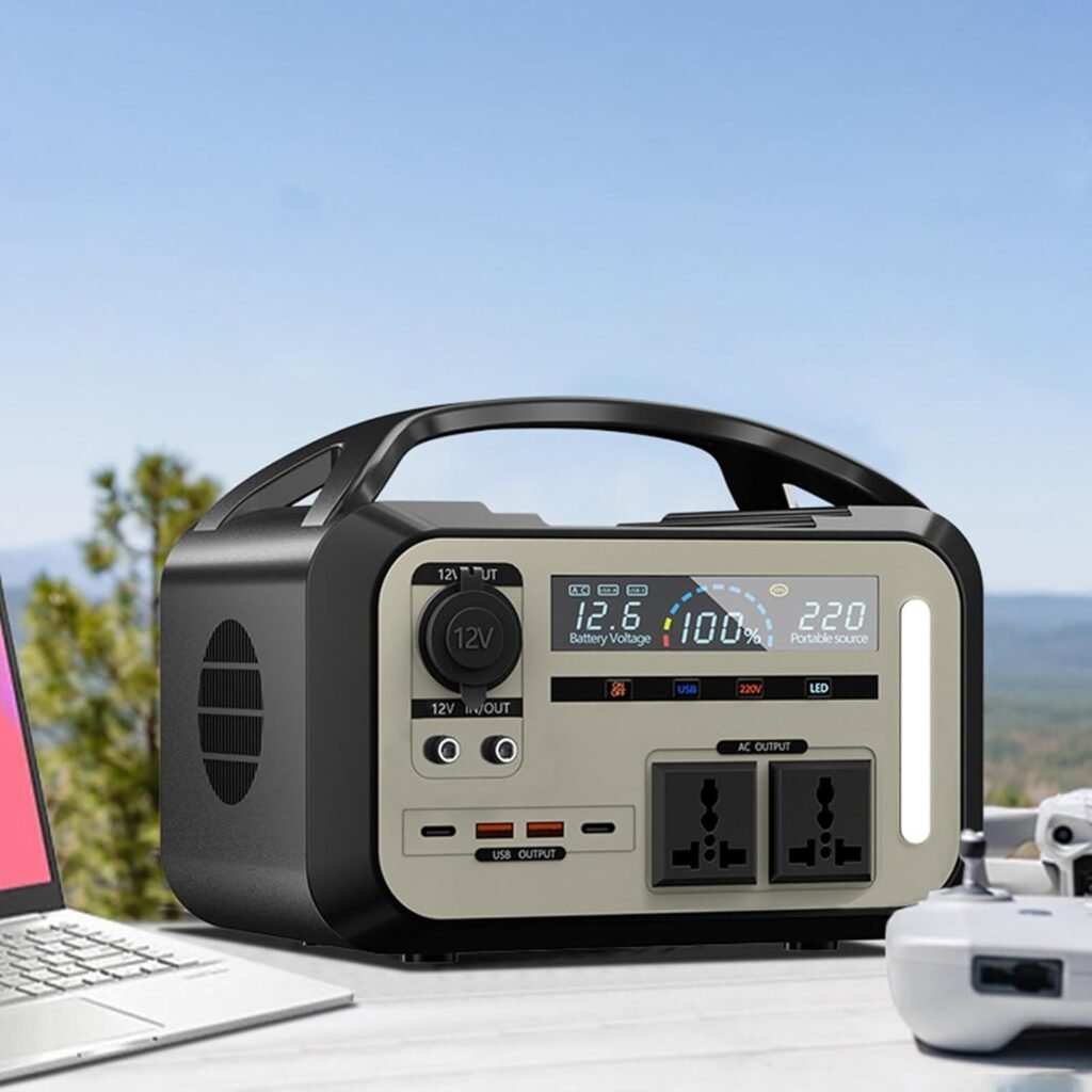 Outdoor Power Supply, Fast Charging Portable Power Station, Multiple Charging Methods, LED Light, Digital Display Panel, Camping Power Bank for Outdoor Camping, Home Backup, RV