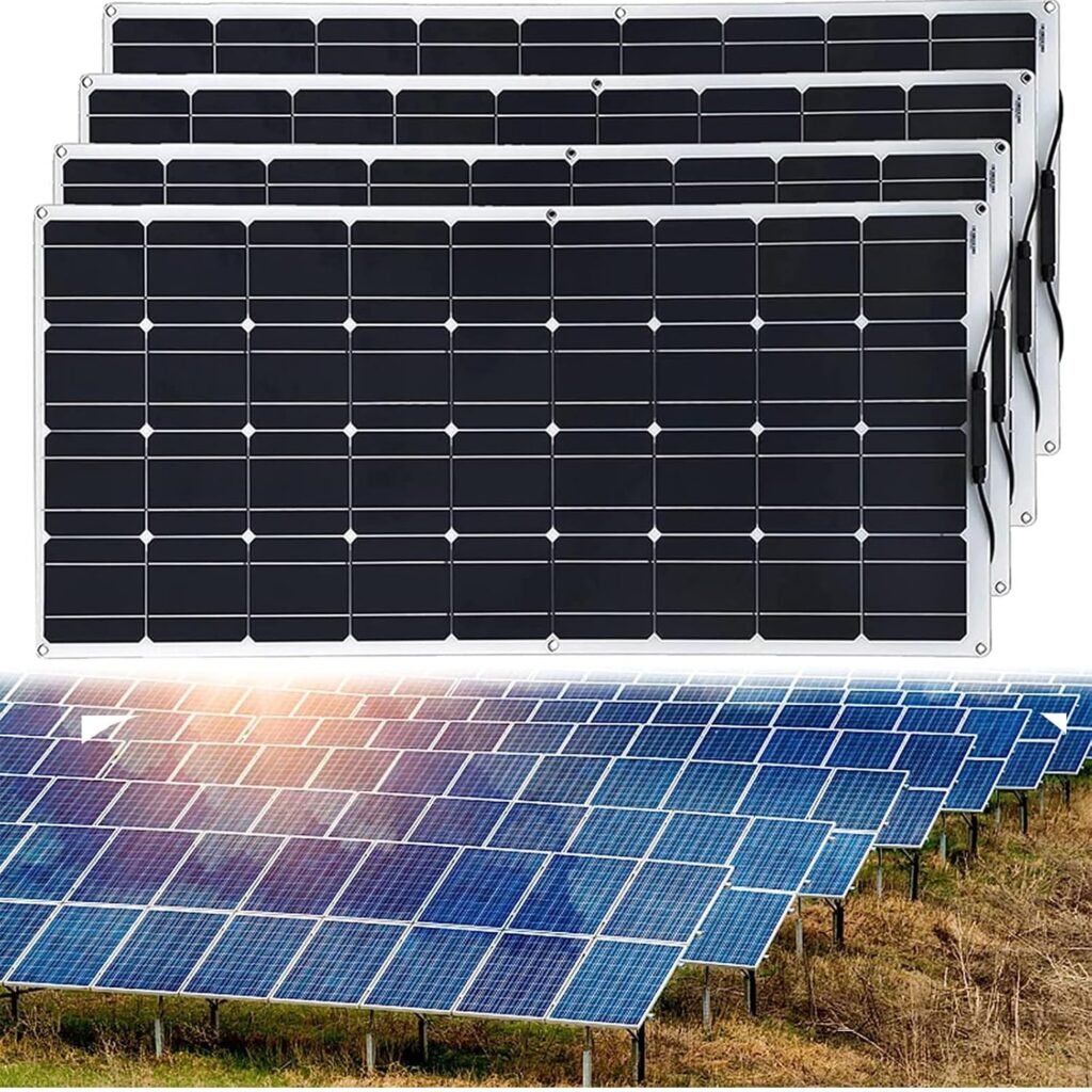 PixCy 800w High-Efficiency Monocrystalline Module Pv Power, 4PCS 200w Solar Panel Kit Portable Power Station, For Shed, Rv and Any Other off Grid Applications Syste