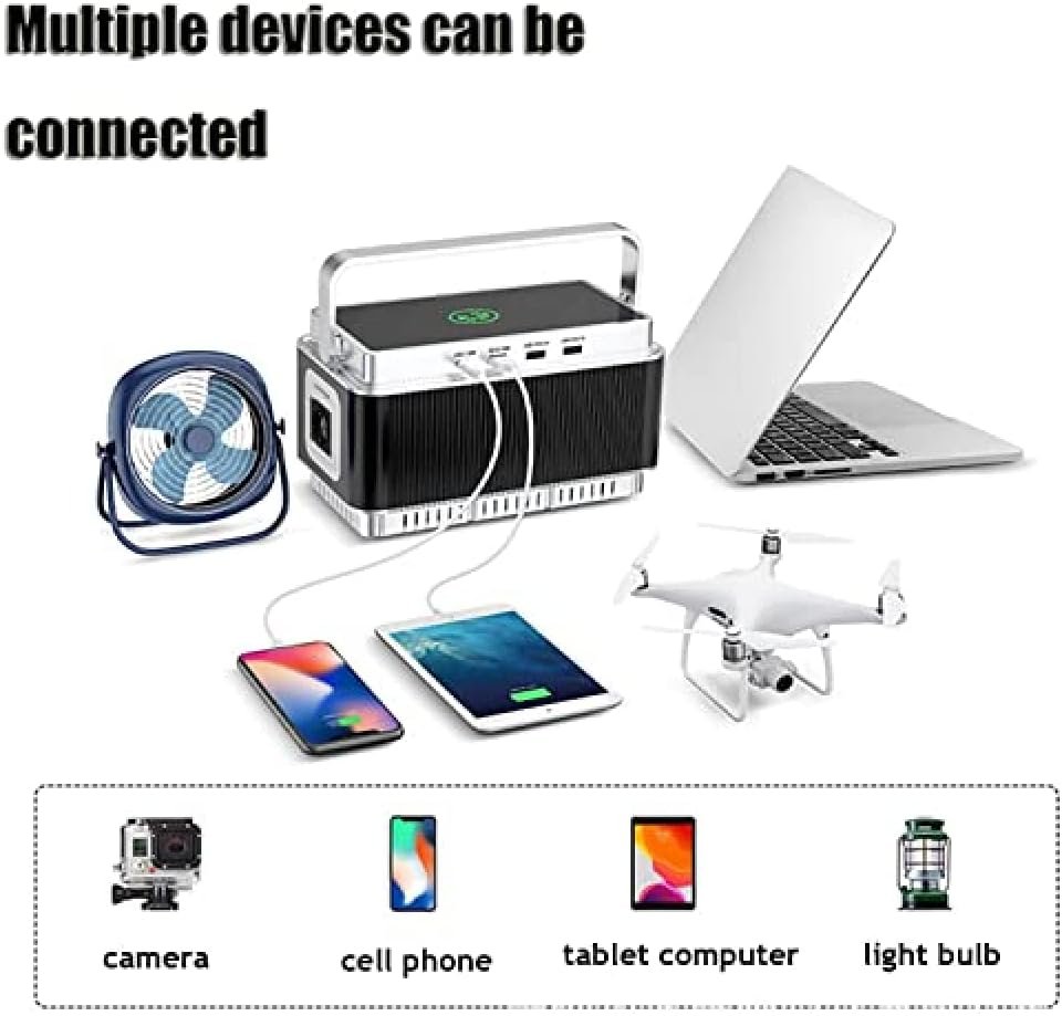 Portable Inverter Generator,250W Outdoor Generator,Portable Power Station Power Multiple Devices, Charged By Solar Panel/Wall Outlet, for Home Emergency Power Outdoor RV Camping