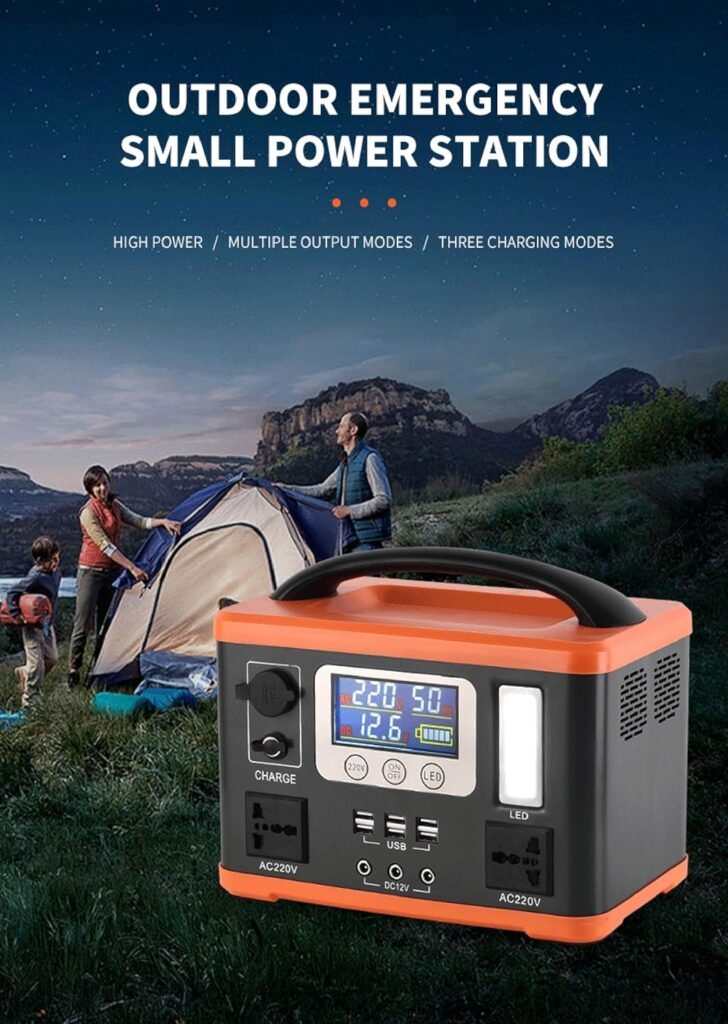 Portable Power Station 300w (500w Peak), Solar Generator with 100v-220v Ac Outlet, Pure Sine Wave Power Station with Led Light