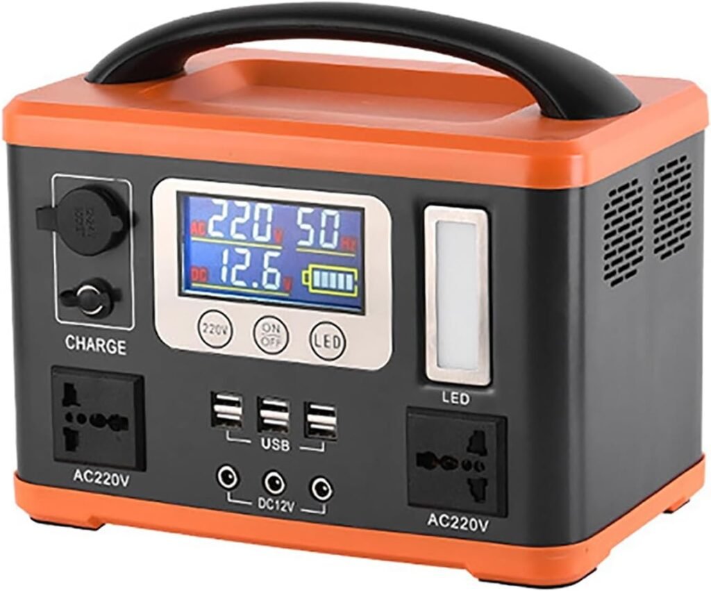 Portable Power Station 300w (500w Peak), Solar Generator with 100v-220v Ac Outlet, Pure Sine Wave Power Station with Led Light