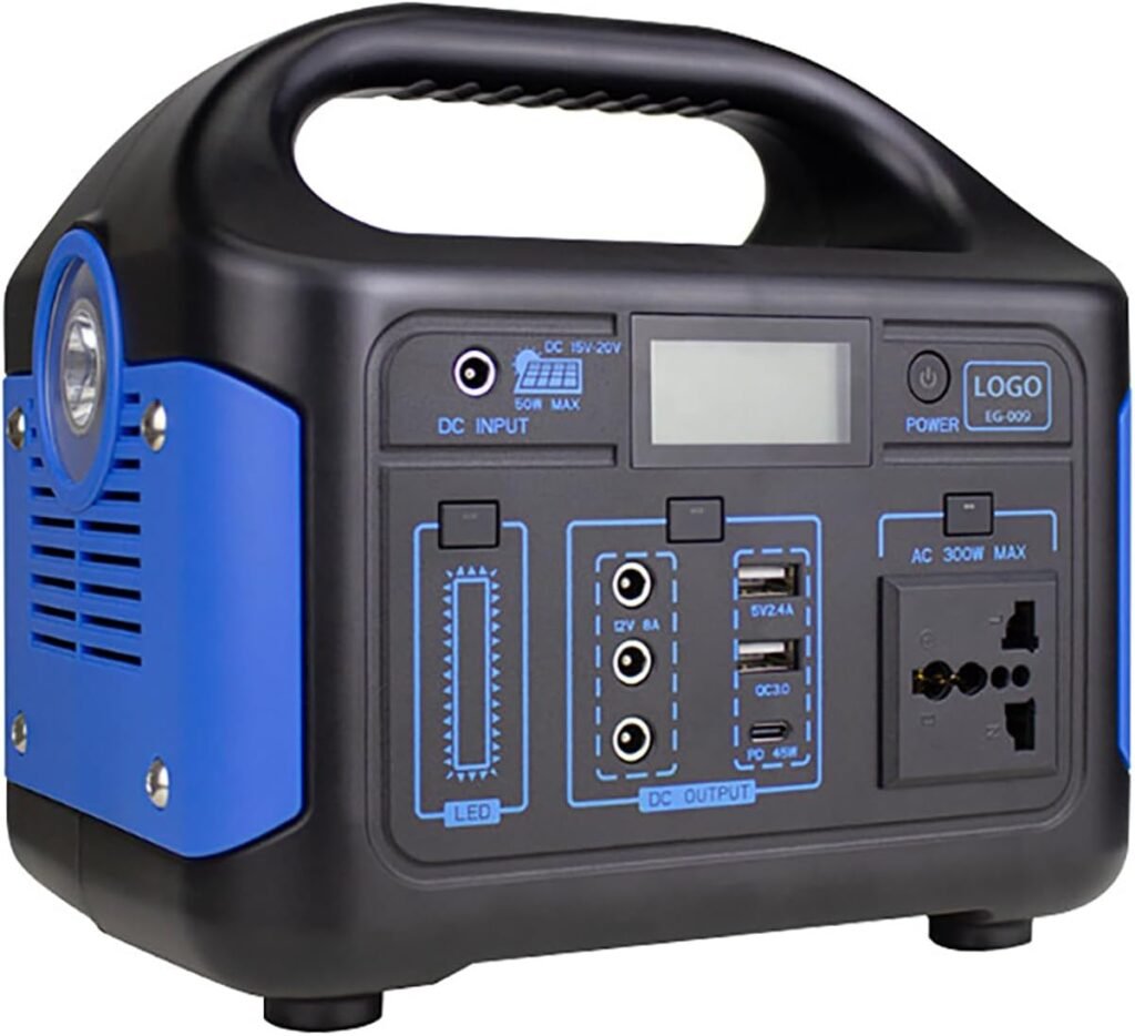 Portable Power Station 300w, Solar Generator Lithium Battery Portable Power Bank with 100V-240V Ac Power Socket for Home Camping Emergency Backup