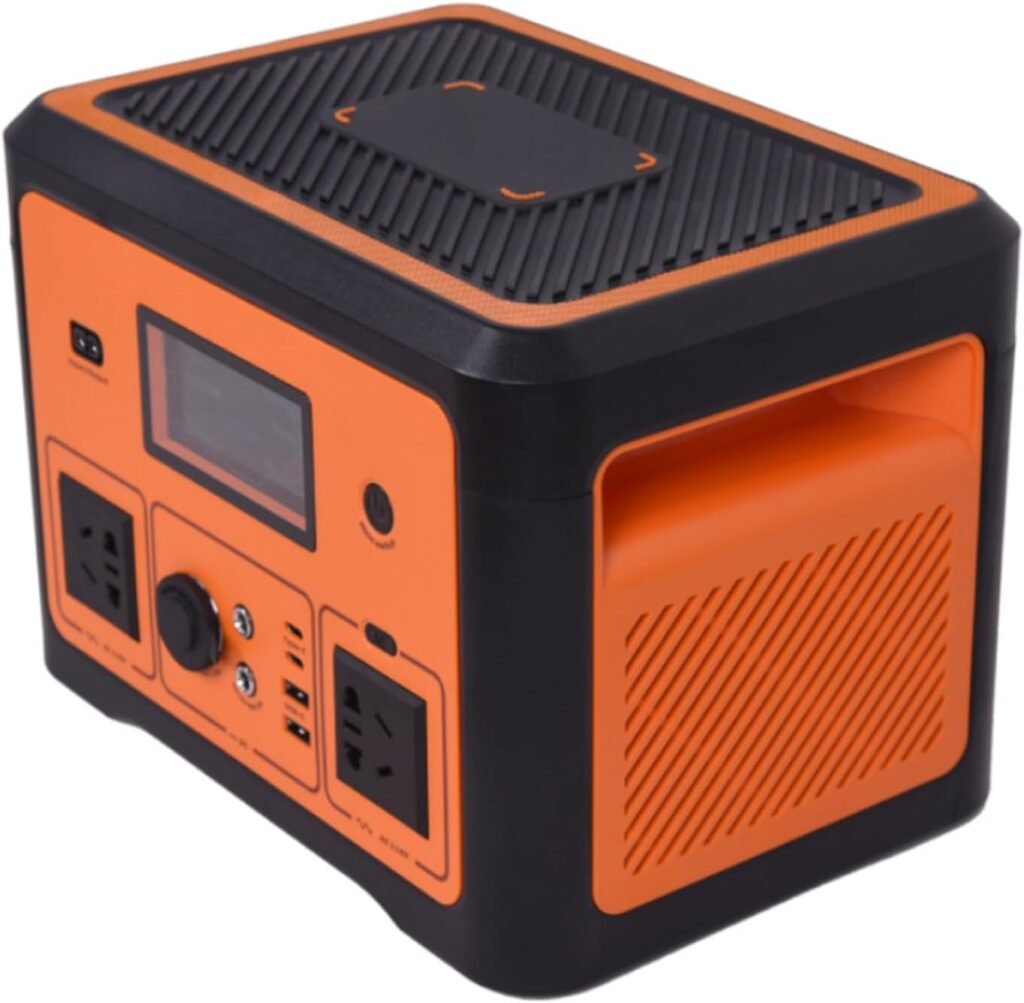 Portable Power Station 665.6Wh, 600W(Peak 1200W) Solar Power Station Battery Backup with UPS Function Solar Generator for Home Emergency, Camping, RV 10 OutletsLED Light