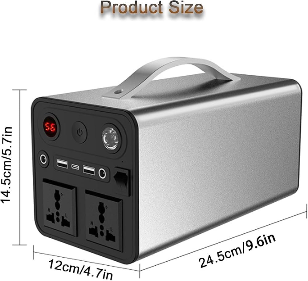 Portable Power Station - High Capacity Emergency Power Supply for Camping, Outdoor Adventures, and Travel, Charges Laptops and Devices