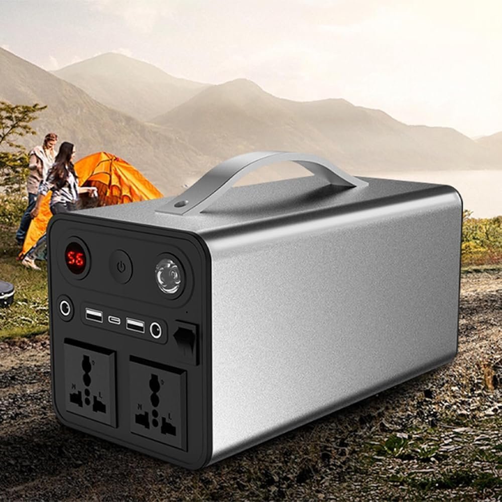 Portable Power Station - High Capacity Emergency Power Supply for Camping, Outdoor Adventures, and Travel, Charges Laptops and Devices