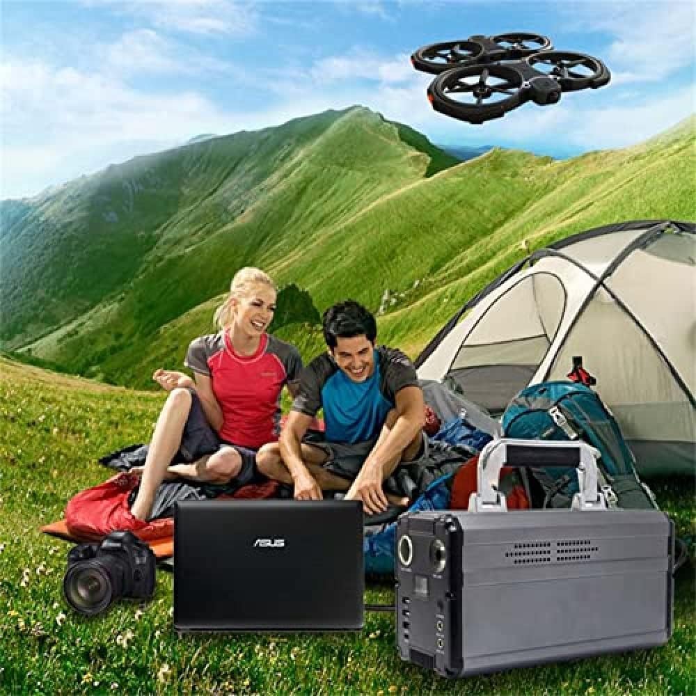 Portable Power Station with Expandable Capacity and AC Outlets for Home Backup, Emergency, and Outdoor Use