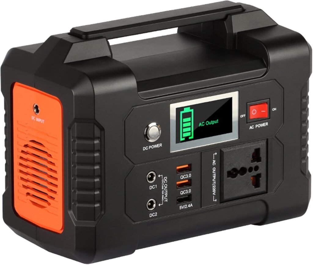 Portable Power Station with Solar Charging, Multiple Outputs for Outdoor Emergency and Travel Power Needs