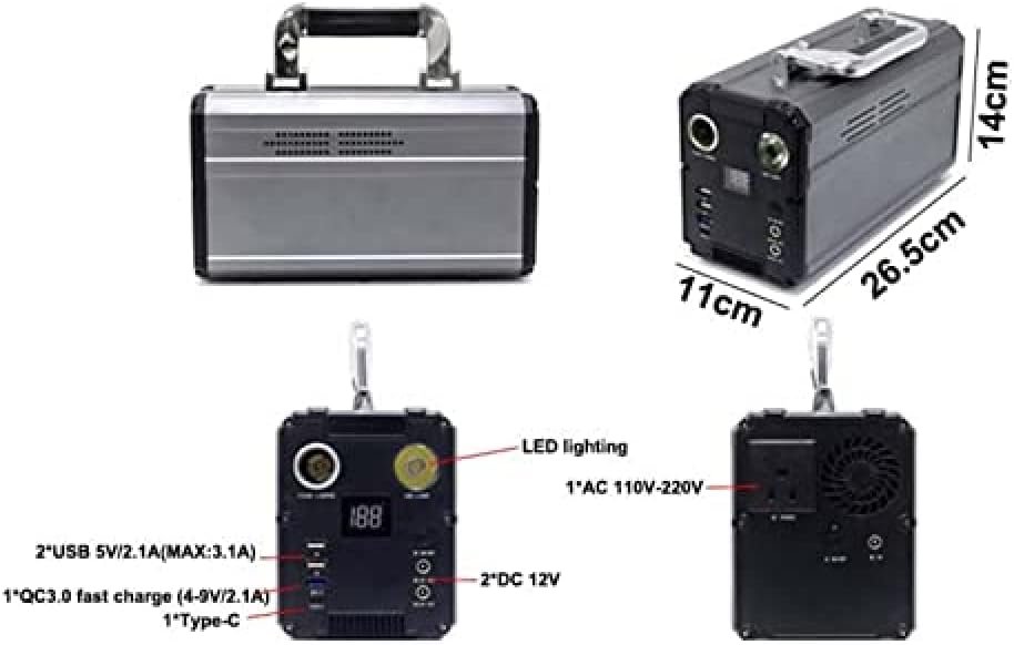 Portable Power Station,330Wh Expandable Capacity with 300W AC Outlets, 82500Mah Portable Power Bank for Home Backup, Emergency, Outdoor Camping Or RV Travel