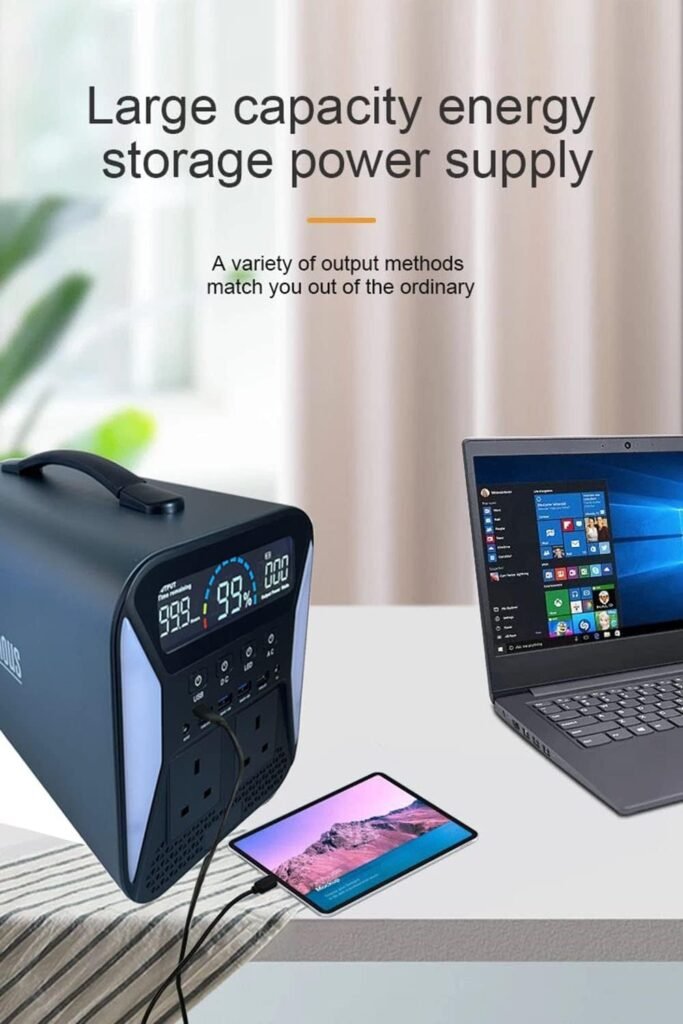Portable Solar Power Station | 1000Wh/320000mAh | LiFePO4 Battery Pure Sine Wave Solar Generator AC Power Bank |1000Watt (PEAK 2000watt) for Home Backup, Emergency, RV, Camping