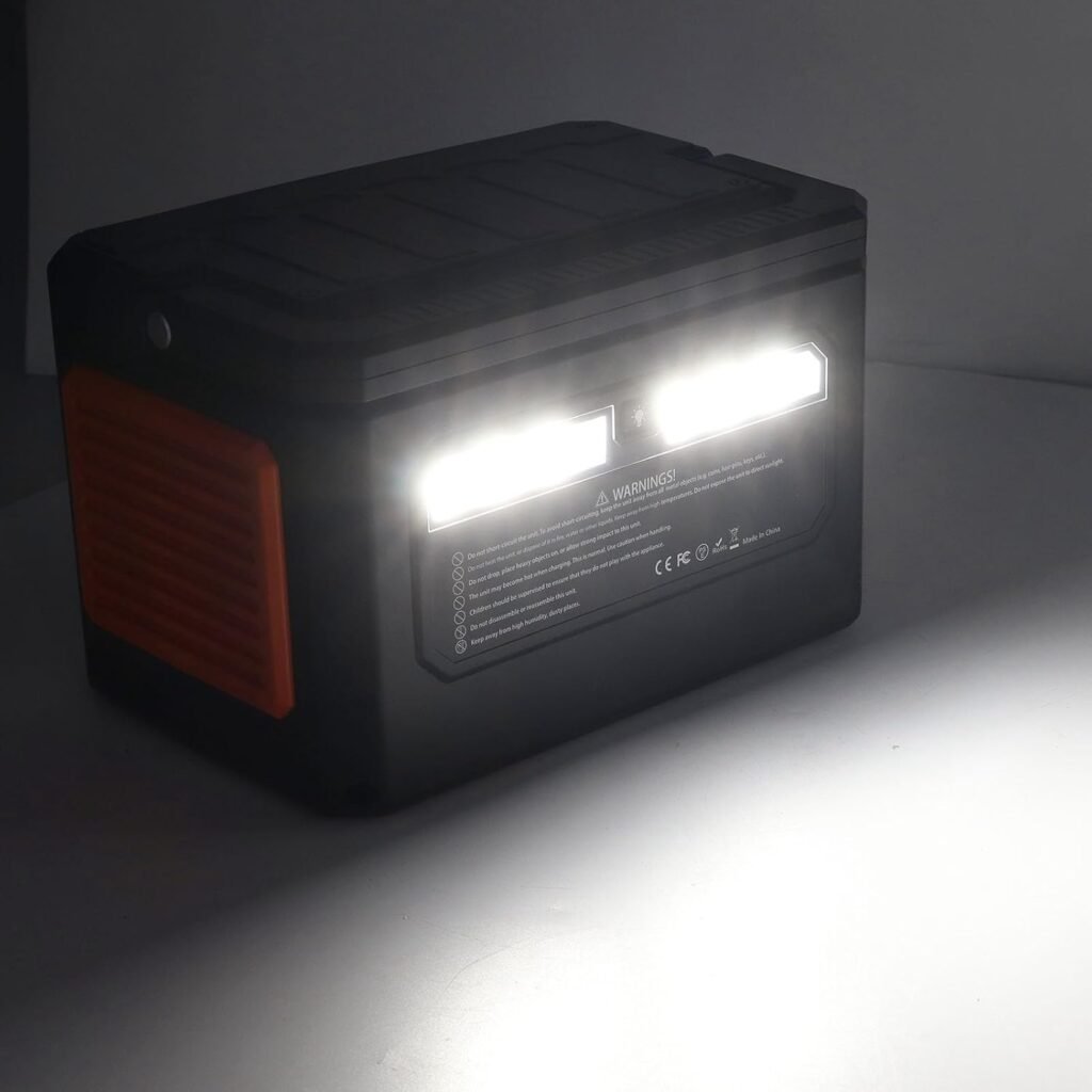 Portable Solar Power Station for Camping 400W, Lightweight Lithium Battery Backup Power Generator for Outdoor Activities (UK Plug)