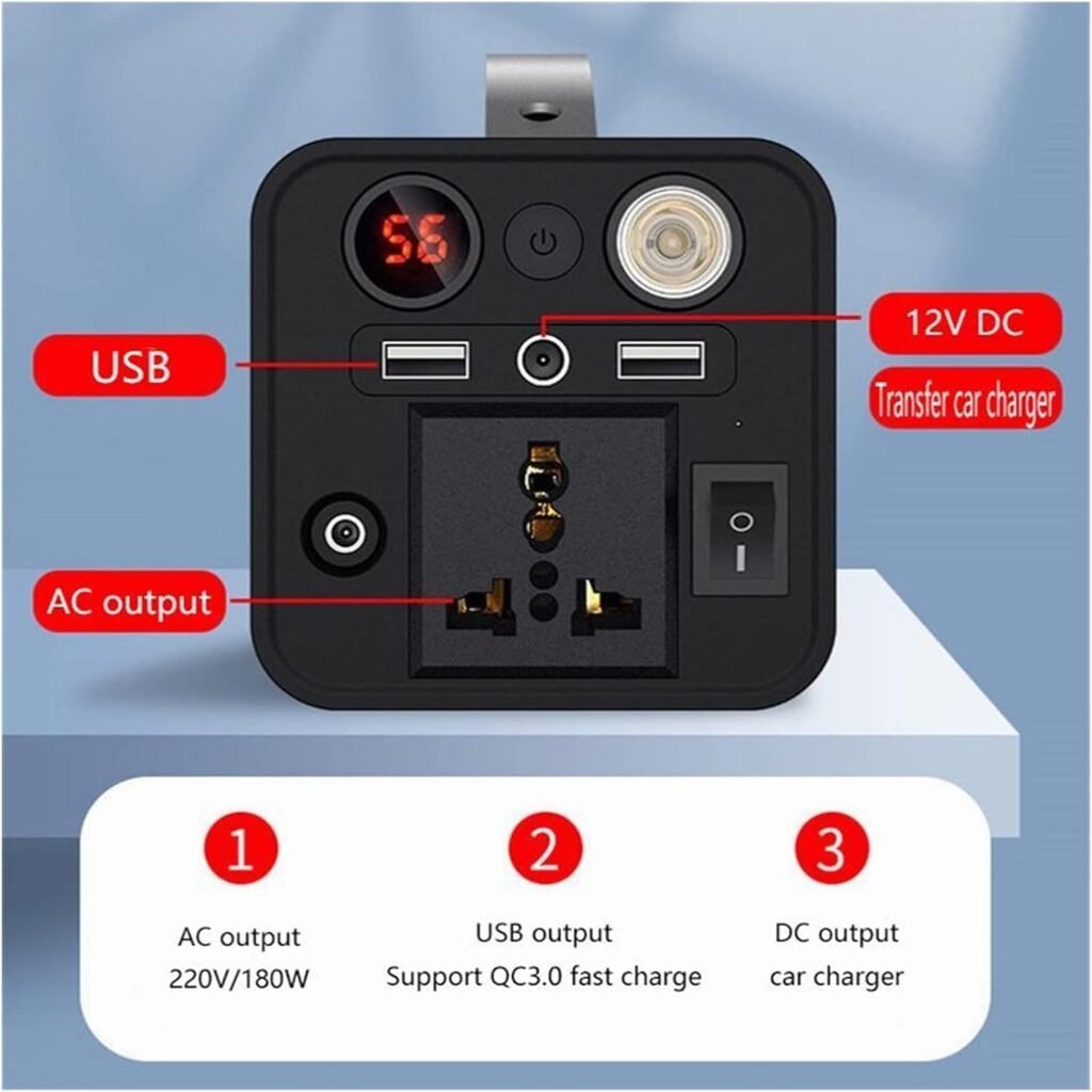 PROPFE 45000mAh Portable Power Station 180W Power Supply Solar Generator Outdoor Camping Battery Emergency Charging Station 220V (Color : C, Size : 110V)