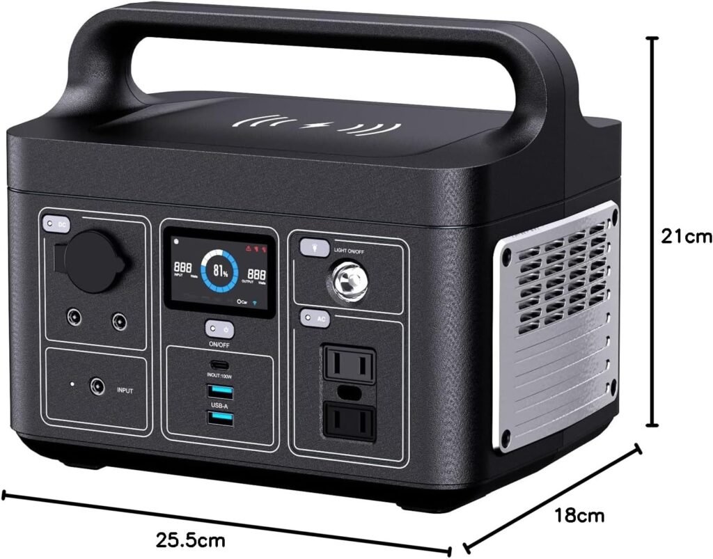 VIGORPOOL Portable Power Station LAKE 300, Solar Generator 320Wh LiFePO4 Lithium Battery, 230V/300W Pure Sine Wave AC Outlet, 8 Outputs + 1 Wireless Outputs for Camping Travel Fishing