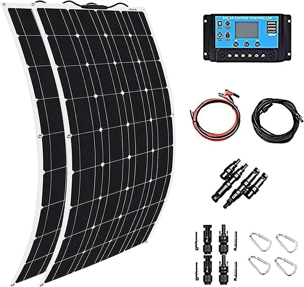 2 * 300W Monocrystalline Solar Panel, High-Efficiency Module PV Power Charger With Accessories, For RV Battery Boat Caravan Camper, Marine,Off-Grid System