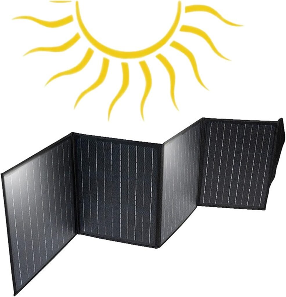 200W Portable Solar Panel Charger Kit, Foldable  Waterproof, Outdoor Monocrystalline Cell Solar Panel for RV, Boat  Camping