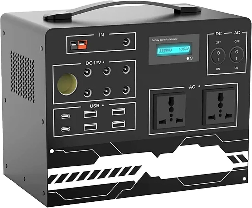 256Wh/300W Power Station Energy Storage, Multifunctional Emergency Energy Outdoor Generator with 2 USB Ports/2 AC Ports/DC