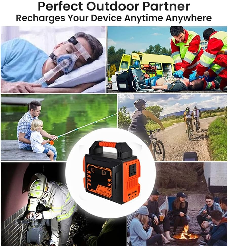 300W 110V/220V Backup Lithium Battery Off-Grid Emergency AC/DC Portable Power Station Generator for Outdoors Camping Travel Hunting Emergency
