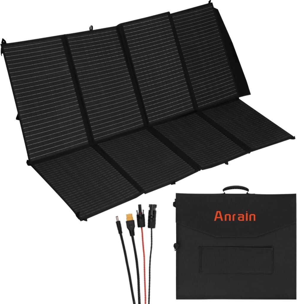 400W Portable Solar Panel, ETFE Coated Solar Charger with 4-in-1 Connector, IP65 Waterproof Solar Blanket with Adjustable Stand, for Power Station, Hiking, RV, Off Grid Blackouts, 23% High Efficiency 400W Portable Solar Panel, ETFE Coated Solar Charger with 4-in-1 Connector, IP65 Waterproof Solar Blanket with Adjustable Stand, for Power Station, Hiking, RV, Off Grid Blackouts, 23% High Efficiency
