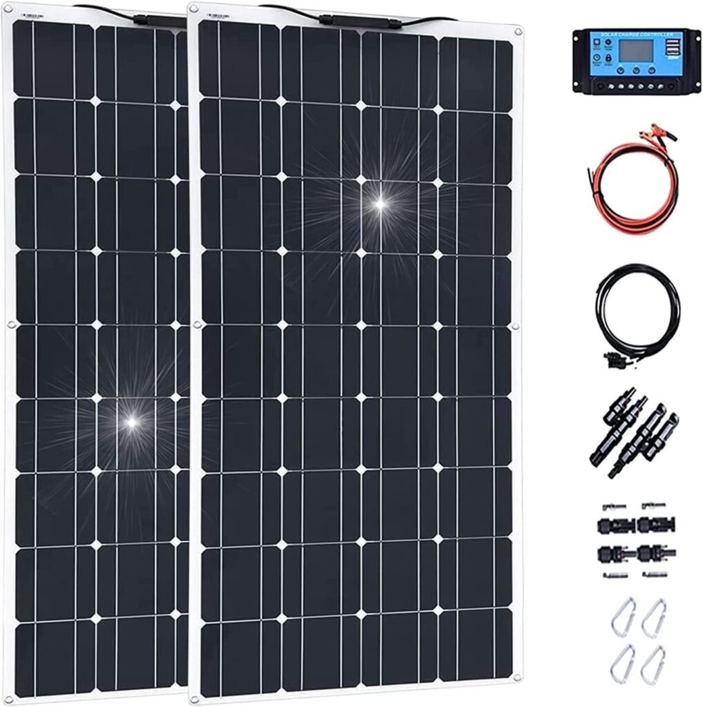 600 W Solar Panels, 24 Volt 2 * 300W Monocrystalline Solar Panel, High-Efficiency Module PV Power Charger, For RV Battery Boat Caravan