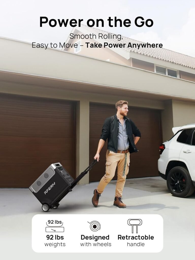 AFERIY Portable Power Station 3840Wh with P310 Expansion Battery, 7680Wh LiFePO4-Battery with 2200W AC Outlets (4000W Peak), EPS, UPS, BMS, Solar Generator for Home, Outdoor Camping, RV AFERIY Portable Power Station 3840Wh with P310 Expansion Battery, 7680Wh LiFePO4-Battery with 2200W AC Outlets (4000W Peak), EPS, UPS, BMS, Solar Generator for Home, Outdoor Camping, RV