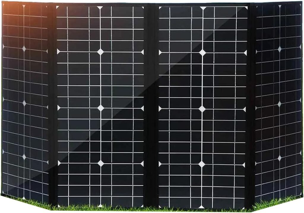 AIZYR 300W 18V Monocrystalline Foldable Solar Panel - Portable olar Power Charger with 5V USB Port for Camping/Boat/RV/Travel/Home Working