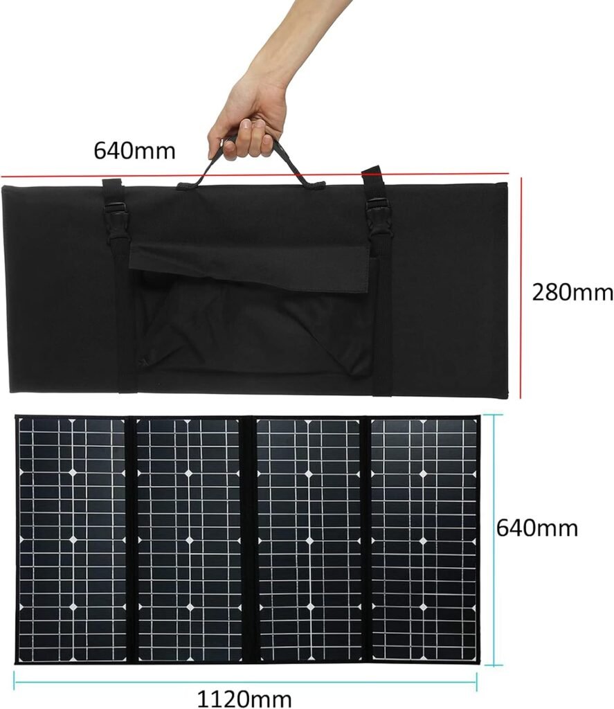 AIZYR 300W 18V Monocrystalline Foldable Solar Panel - Portable olar Power Charger with 5V USB Port for Camping/Boat/RV/Travel/Home Working