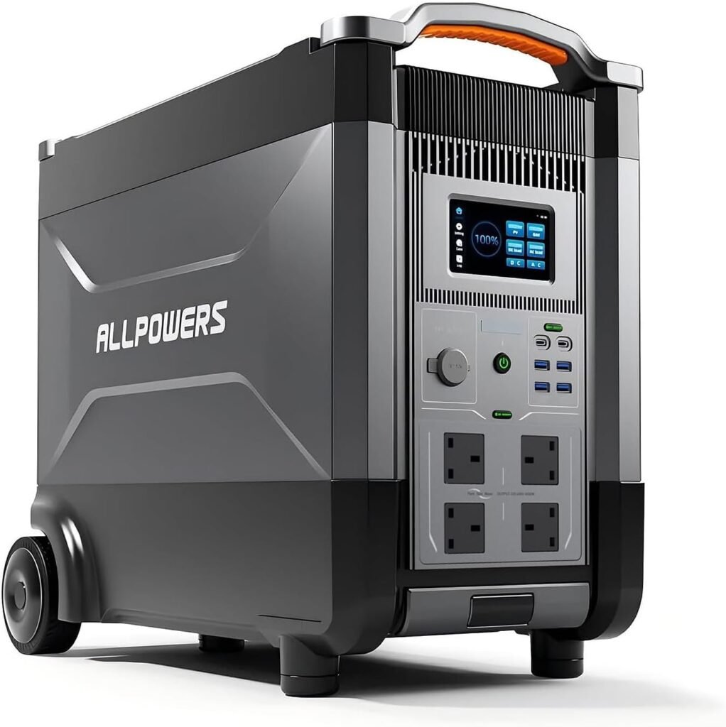ALLPOWERS R4000 3456Wh LiFePO4 Portable Power Station, Huge 4000W AC Output Portable Home Battery, 0-100% in 1.2 Hours, UPS Solar Generator For Home Backup, Travel, Outdoor Camping